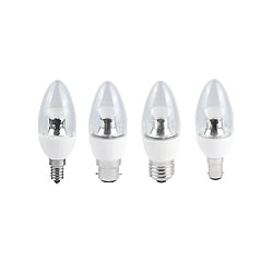 LED 35mm Clear Dimmable Cool White Candles