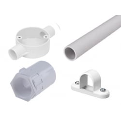 32mm White PVC Round Conduit & Accessories