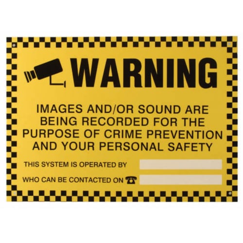 CCTV Recording Warning Sign