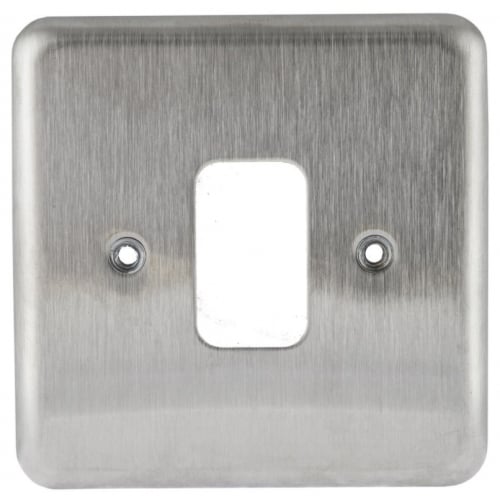 MK BSS Grid Plus Brushed Stainless Steel Switch Plate