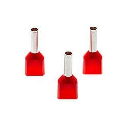 Partex TCEF108F 1.0mm Red Double Bootlace Ferrules pack of 100