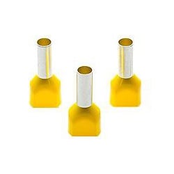 Partex TCEF614F 6.0mm Yellow Double Bootlace Ferrules pack of 100