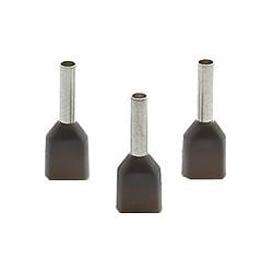Partex TCEF7508F 0.75mm Grey Double Bootlace Ferrules pack of 100