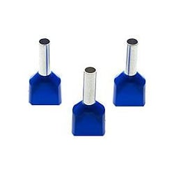Partex TCEF2510F 2.5mm Blue Double Bootlace Ferrules pack of 100