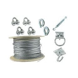 Catenary wire kit 30m,ringplate,hook,strain.grips