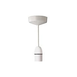 MK K1189WHI 9in Drop BC Whi Pendant Kit Lampholder+Cable+Ceiling Rose