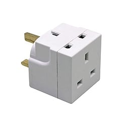 WAP2 13amp 2way Multiplug adaptor un-fused White