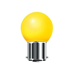 BELL 01520 15 Watt 240v BC Yellow G45 Round Coloured Lamp