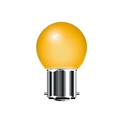 BELL 01510 15 Watt 240v BC Amber G45 Round Coloured Lamp