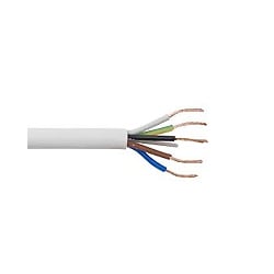 0.5mm 2185Y 5 Core White Circular PVC Flexible Cable - 100 Metre Coil