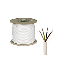 1.0mm 3184Y 4 Core White Circular PVC Flexible Cable - 50 Metre Coil