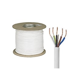 1.5mm 3185Y 5 Core White Circular PVC Flexible Cable - 50 Metre Coil