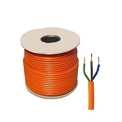 2.5mm 3183Y 3 Core Orange Circular PVC Flexible Cable -100 Metre Coil