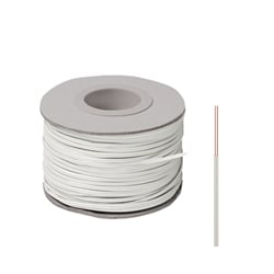 100 Metre Reel of Twin bell Wire White Cable 