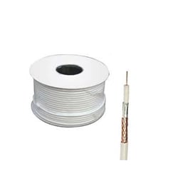 RG6 White 75 Ohm Satellite Coaxial Cable (100 Metre Drum)