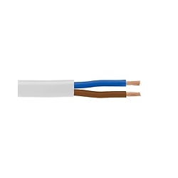 2.0mm Low Voltage White Flat Twin Lighting cable - Cut To Metre
