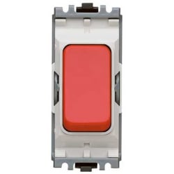 MK K4885RED 10amp 2 Way SP Red Grid Plus Push Switch Module