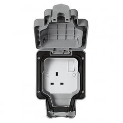 MK K56486GRY Masterseal Plus 1 Gang 13 Amp IP66 Outdoor Switched Socket