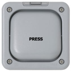 MK K56409GRY Masterseal 1 Gang Marked Press 20a IP66 Exterior Switch