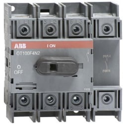 ABB OT100F4N2 100 Amp 4 pole Switch disconnector