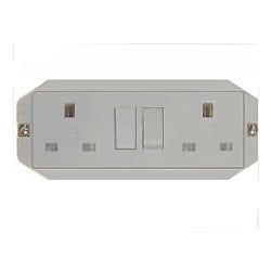 MK 2532WHI 13a 2 Gang Panel Mounted switched socket