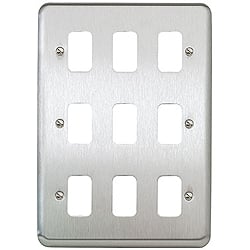MK K3439BSS 9 Gang Brushed Stainless Steel Albany Plus Grid Plate