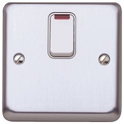 MK K5233BSS 20a DP Switch with Neon Brushed Stainless Steel