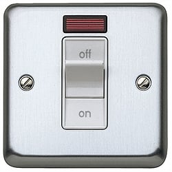 MK K5106BSS 32a DP Switch with Neon Brushed Stainless Steel
