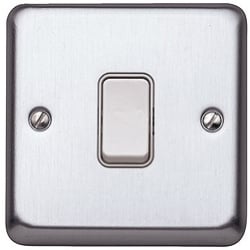 MK K4671BSS 1gang 10amp 2way SP Light Switch Brushed Stainless Steel