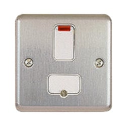 MK K961MCO 13a DP Switch Spur with neon indicator Matt Chrome