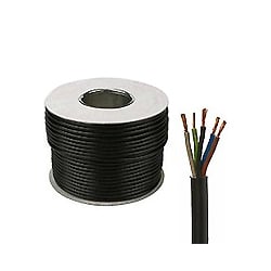 1.5mm 3185Y 5 Core Black Circular PVC Flexible Cable - 50 Metre Coil