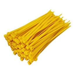 Unicrimp QTY100M 100mm x 2.5mm Nylon Yellow Cable Ties (100)