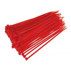 Unicrimp QTR100M 100mm x 2.5mm Nylon Red Cable Ties (100)
