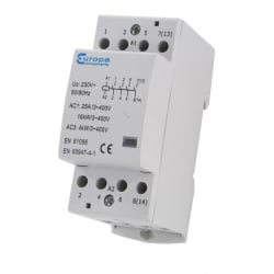 ECL EUC3-40-4P 40 Amp 4 Normally Open Pole 230v 3 Module Contactor