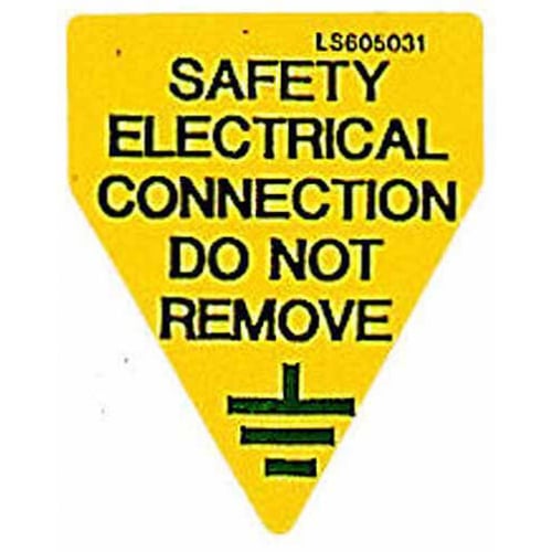 QLU LS605031 Yellow label Safety Electrical Connection Do Not Remove