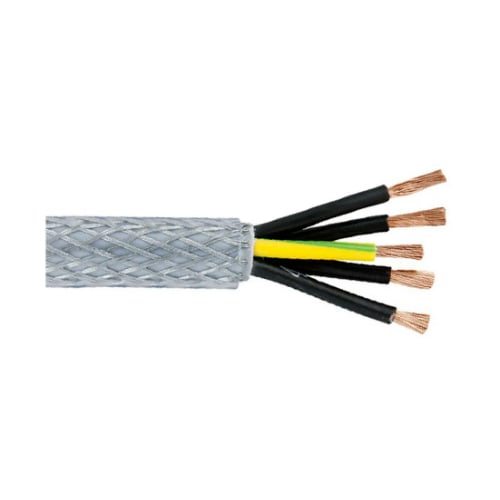1.0mm SY 5 Core PVC Steel Braid Control Cable - Cut To Metre