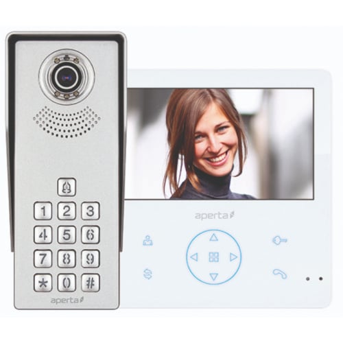 ESP Aperta APKITKPG Colour Video Door Entry Keypad System kit with record facility c/w White Monitor