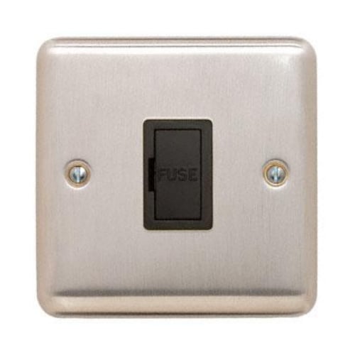 Contactum REF3364BSB Reflect 13a Un-switched Spur Brushed Steel