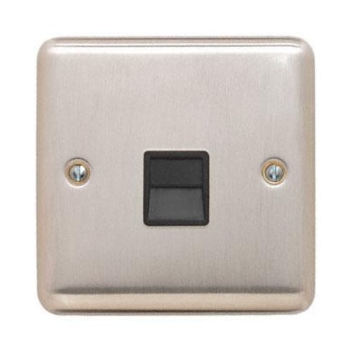 Contactum REF3170BSB Reflect Secondary Telephone Socket Brushed Steel