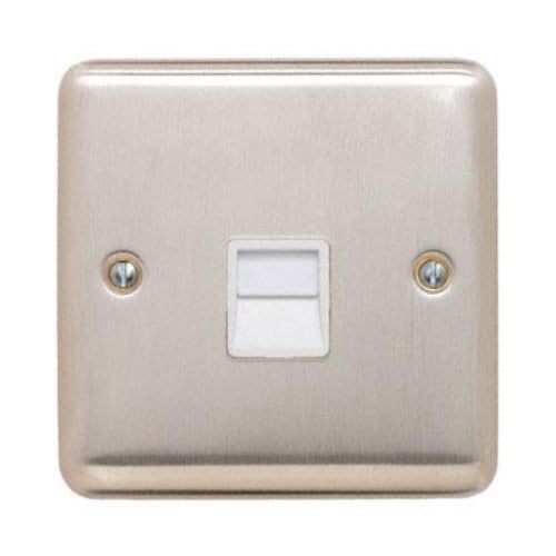 Contactum REF3170BSW Reflect Secondary Telephone Socket Brushed Steel