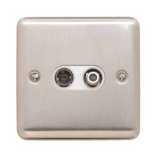 Contactum REF3150BSW Reflect TV Coaxial & Satellite Socket Brushed Steel