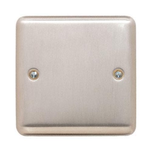 Contactum REF3017BS Reflect 1gang Brushed Steel Blank Plate