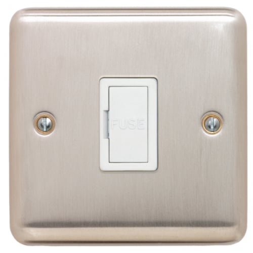 Contactum REF3364BSW Reflect 13a Un-switched Spur Brushed Steel
