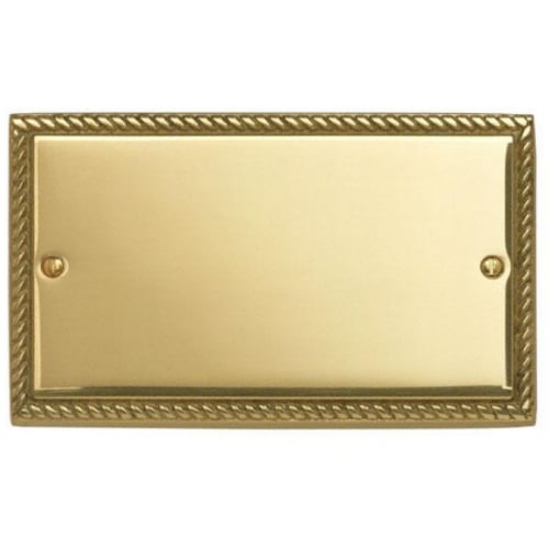 Contactum 3027GB 2g Georgian Rope Polished Brass Blanking Plate