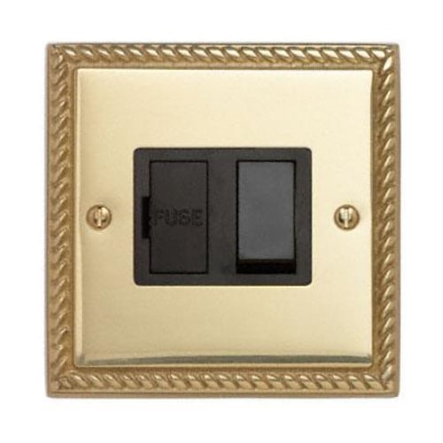 Contactum 3366GBB 13a Georgian Rope Edge Brass Switched Spur
