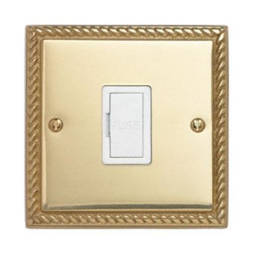 Contactum 3364GBW 13a Georgian Rope Polished Brass Un-Switched Spur