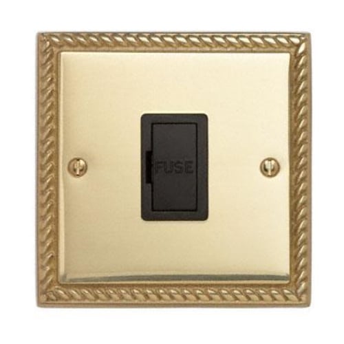Contactum 3364GBB 13a Georgian Rope Polished Brass Un-Switched Spur