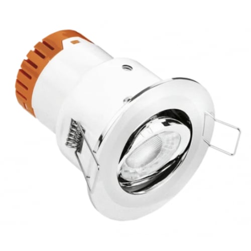 Aurora Enlite EN-DE52PC/30 4.5 Watt 3000k Warm White Polished Chrome LED Fire Rated Tilt Downlight