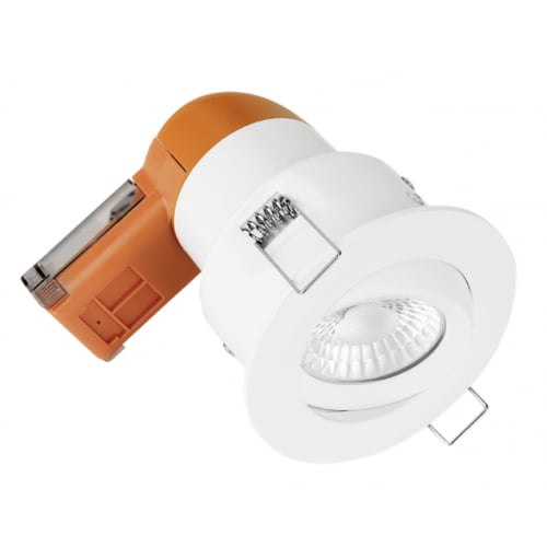 Aurora Enlite EN-DE62PROW/40 LED Dimmable 6w IP20 Fire Rated Tilt Downlight 4k White Bezel