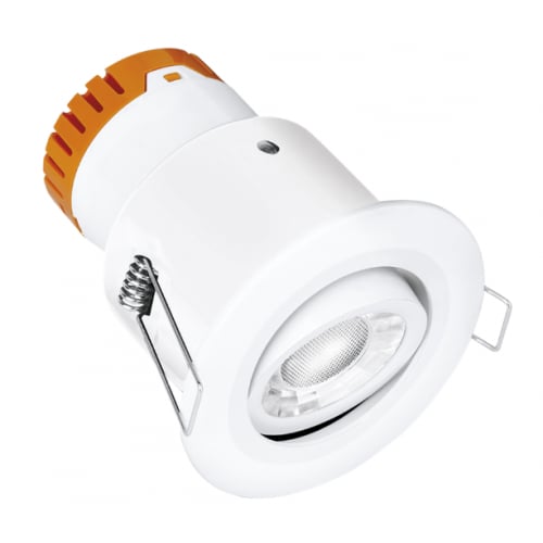 Aurora Enlite EN-DE82W/40 LED Dimmable 8w IP20 Fire Rate Tilt Downlight 4000k Cool White with White Bezel